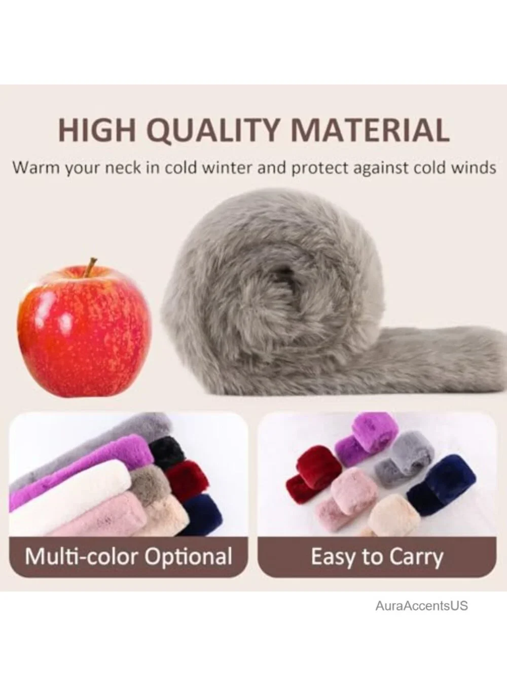 Faux Fur Winter Scarf Neck Warmer Women Wrap